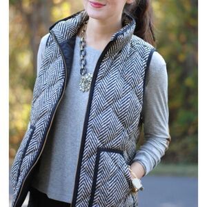 J Crew herringbone puffer vest
